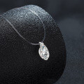 S925 Sterling Silver Mermaid Tear Necklace with Moissanite Pendant and Invisible Chain-0-0