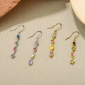 wholesale S925 Sterling Silver Women's Earrings With Colorful Zirconia And Tassels, Long Luxury Style For Cross-border Supply-0-2