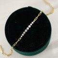 S925 Silver Irregular Straight Bracelet with D Color Moissanite, Ins Style-0-0