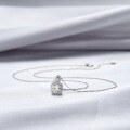 wholesale S925 Sterling Silver Moissanite Diamond Necklace for Women, Minimalist Pendant Collarbone Chain, Unique Design Birthday Gift for Girlfriend-0-2