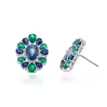 wholesale S925 Sterling Silver Spring Summer Popular Luxury Crystal Earring Gift Cross-border Europe and America Inlaid with Colored Gemstone Ear Stud New Style-0-0
