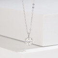 wholesale S925 Sterling Silver Classic Six-Prong Moissanite Diamond Necklace for Women, Collarbone Chain, Small and Unique Design, Minimalist Pendant, Cross-Border New Product-0-5