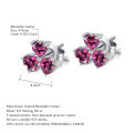 wholesale S925 Sterling Silver Natural Amethyst Heart-shaped Stud Earrings, Fashionable Light Luxury Minimalist Style with Natural Colored Gemstones-0-7