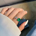 wholesale Metal material first, Zhuo Zhifan Jewelry new women's simulated emerald open ring,,-0-1