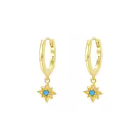 wholesale 925 Sterling Silver Blue Opal Earrings For Women Fashion Luxury Personality Ear Clasps Cross-border Minimalist Style-E4418-Gold 925 Silver