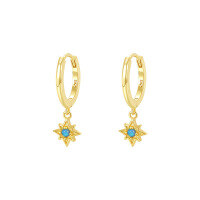 wholesale S925 Sterling Silver Blue Opal Earrings For Women, Fashion Luxury Personality Ear Clasps, Cross-border Minimalist Style-E4418-Gold 925 Silver