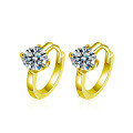 S925 Sterling Silver Moissanite Classic Four-Prong Stud Earrings-0-5