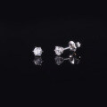wholesale 18K/9K/10K/14K Gold, Platinum Minimalist Pure 6-Prong 03 Carat Moissanite Stud Earrings-0-2