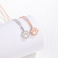 wholesale Pure Silver Niche Design Ethereal Cute Cat Paw Necklace Ins Style Collarbone Chain White Shell Pendant Direct from Manufacturer-0-0