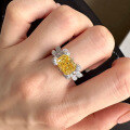 wholesale Metal: 925 Sterling Silver ZHUOZHIFAN Jewelry New 7*9mm High Carbon Diamond Yellow Diamond Ring Luxury European and American Style Sold on AliExpress Cross-Border Model-0-3