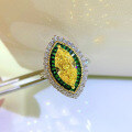 wholesale S925 Silver New Style Stunningly Set 6*13 High Carbon Diamond Marquise-Shaped Ring Rivaling Yellow Diamond-0-2