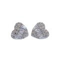 wholesale 925 Sterling Silver New Heart-shaped Stud Earrings, Ladder Square Trendy, Elegant, Fashionable, and Versatile-0-4