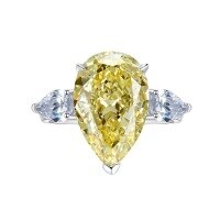 wholesale S925 Silver Jewelry, ZHUO ZHI FAN 5*7mm Paraiba Spring Summer Season New Small Fresh Fashion Ring-R495 Yellow Diamond No. 5