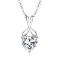 S925 Silver 2ct D Color Moissanite Heart Pendant Necklace Wholesale-0-5