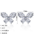 S925 Sterling Silver Full Moissanite Butterfly Earrings-0-3