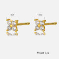 wholesale S925 Silver European and American Cross-Border Trade Pure Silver Flower Earrings with Zirconia, High-End Square Earrings, Colored Diamond Earrings-0-5