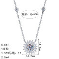 S925 Sterling Silver Moissanite Sunflower Necklace-0-3