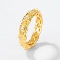 wholesale S925 gold-plated silver Italian Bucci brushed diamond-pattern ring with pull-up design, high version, European and American luxury feel-0-3