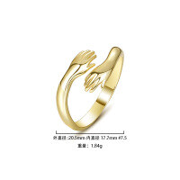 wholesale 925 Sterling Silver Minimalist Stacking Ring, Ins, Retro Open Adjustable Finger Ring For Women-K1112-Gold Adjustable opening