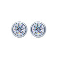 wholesale S925 sterling silver moissanite diamond full-round earrings for women, minimalist and elegant, small and unique design, bubble earrings with diamond accents-0-4