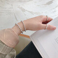 wholesale S925 Sterling Silver ST162 Korean Style Geometric Bead Bracelet for Women, Minimalist Versatile Lucky Charm Beaded Chain Accessory-0-3