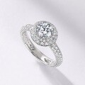 wholesale [925 Silver] Cross-Border New Fashion Trend Beloved Forever Moissanite Diamond Ring for Women, Light Luxury Style Stackable Ring Wholesale-0-2