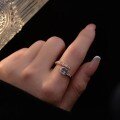 wholesale Metal material, European and American cross-border trendy cool snake-shaped diamond-encrusted ring, niche high-end sense, light luxury fashion, non-fading openable couple's jewelry-0-10