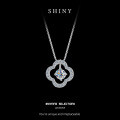 S925 Sterling Silver 50-Point Moissanite Four-Leaf Clover Pendant Necklace-0-4