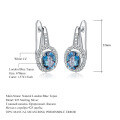 wholesale S925 silver fashion sky blue topaz earrings,-0-3