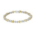 wholesale S925 Sterling Silver Gold-Plated Heart-Shaped Yellow Diamond Bracelet for Women, 50 Points, Love Motif, Wealth-Attracting, Luxury, Niche, Exquisite-0-4