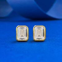 wholesale S925 Silver Jewelry 6*8mm Rectangular Pagoda Earrings Fashion Classic Piece for Cross-Border Sale on AliExpress-E604 Gold Rectangular Earrings>925 Silver
