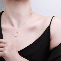 Metal Pendant Necklace, 2025 New Women's Luxury White Chalcedony Lariat Collar-0-2
