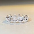 wholesale S925 silver new stackable lace ring for women with full zirconia diamonds, minimalist ins style, fashionable and elegant-0-3