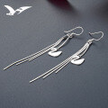 wholesale S925 Sterling Silver Minimalist Small Swan Earrings with Long Tassels, Simple and Elegant-0-0