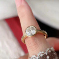 wholesale 925 Silver Gold 6mm Round Diamond Polished Ring for Women, Versatile Daily Wear-0-1