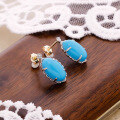 wholesale S925 Silver Vintage Style Artificial Turquoise Earrings, Fall New Collection, Dunli Jewelry Wholesale Manufacturer-0-2