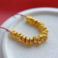 wholesale Metal material: 925 ancient silver gold-plated fittings, engraved coiled small gold circle, six-syllable mantra spacer, meteorite surface, twist spacer bead DIY-0-3