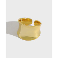 wholesale S925 Sterling Silver JL087 Korean-style Wide Band Open Ring for Women with Irregular Matte and Polished Finish-Platinum (sand finish)  Adjustable opening