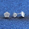 S925 Sterling Silver Small Plum Blossom Moissanite Stud Earrings-0-0