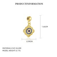 wholesale S925 Sterling Silver。-A4460_Natural Lapis Lazuli_18K Yellow Plated_Swimming Paint_Palladium Base_Single Pendant_Epoxy Resin 925 Silver