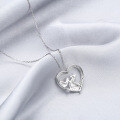 wholesale 925 Sterling Silver Wish Cross-Border New Product Runway Mother-Child Two-Tone Heart Necklace for Women, European and American Fashion Collarbone Pendant-0-3