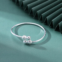 wholesale 990 Sterling Silver Ethnic Style Retro Openable Silver Bracelet for Women Fashion Jewelry Wholesale-Fashion Bracelet S990 Silver