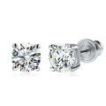 wholesale 18K Gold Plated 925 Silver 03/05/1 Carat D Color Moissanite Stud Earrings Women's Classic Four-Prong Simple Earrings-0-4