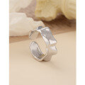wholesale 925 Sterling Silver Irregular Open Ring for Women, Minimalist Ins Style, Niche Luxury, High-End Feel Index Finger Ring-0-1