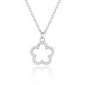 wholesale S925 Sterling Silver Flower Necklace Five-Leaf Clover Fresh Sweet Gentle Elegant Luxury Design Pendant Collarbone Chain Gift-0-0