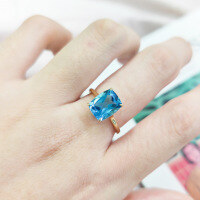 wholesale S925 Sterling Silver 3 Carat European and American Cross-Border Large Gemstone Ring with Natural Crystal Topaz Square Cut-3 carat natural amethyst ring  US size 6 (domestic size 13)