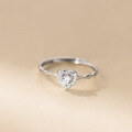 wholesale S925 Sterling Silver Fresh and Sweet Style Minimalist Diamond-Inlaid Heart Mobius Ring R02598-0-3