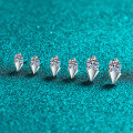 S925 Sterling Silver Moissanite Triangular Stud Earrings, Simple and Versatile for Daily Wear-0-1