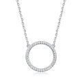 wholesale 925 Silver Single Zircon Necklace, High-End Exquisite Ins Style Socialite Fashion Necklace, Elegant Design Sophisticated Collarbone Chain-0-0