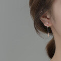 wholesale S925 Sterling Silver Nalan Drop Chain Tassel Earrings for Women, Long Version with Diamond Inlay, Korean Style Ear Accessories G8953-0-0